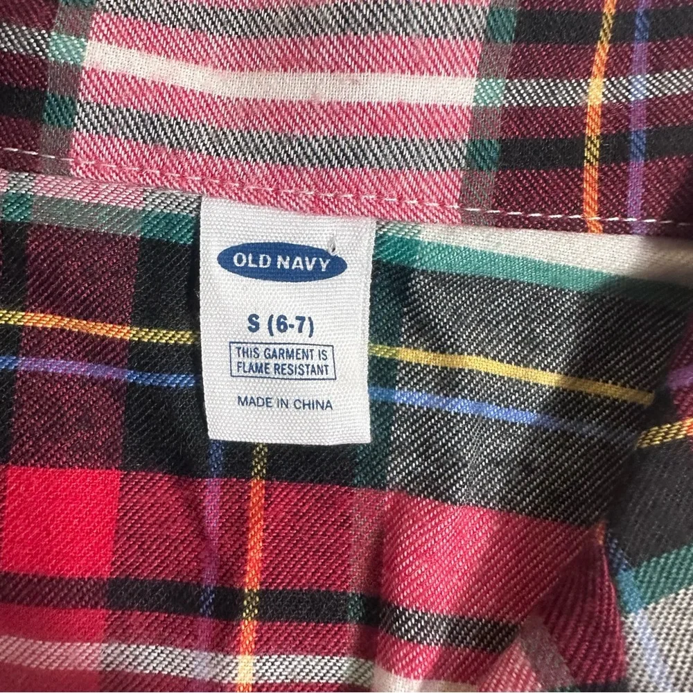 Old Navy flannel plaid NWOT pajama set boys small 6-7